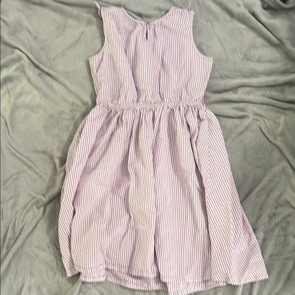 Lands' End Light lavender Striped Girls Dress - Picture 5 of 5